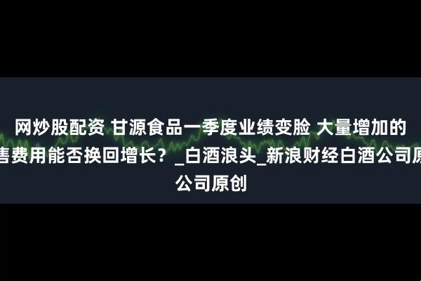 网炒股配资 甘源食品一季度业绩变脸 大量增加的销售费用能否换回增长？_白酒浪头_新浪财经白酒公司原创